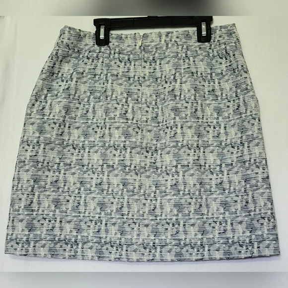Loft Blue & White Tweed Woven Textured Pockets Back Zip Preppy Mini Skirt 6 New‎ - Picture 6 of 8